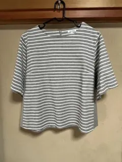 ensuite ボーダー 半袖 カットソー グレー×ホワイト