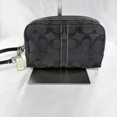 COACH コーチ リストレット ポーチ シグネチャー 黒のサムネイル