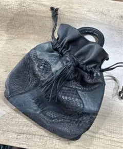 イビザ　IBIZA 本革トートバッグ　ツーウェイ　巾着　パイソン　パッチワーク