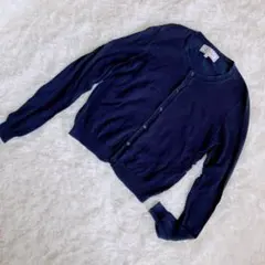 ロペピクニック クルーネックカーディガン 濃紺 絹　38