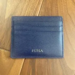 FURLA ネイビー レザー カードケース　定期入れ