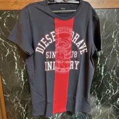 DIESEL メッシュパネル Tシャツ Lサイズ ブラック/レッド