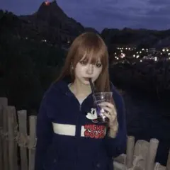 【美品】ミッキー刺繍 ニットジップパーカー ネイビー Y2K 平成レトロ 日本製