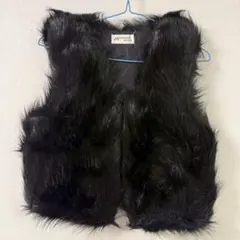 ショートファー ベスト ブラック ふわふわ 防寒 おしゃれ 秋 冬