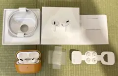 AirPodsPro第1世代 ジャンク両耳ノイズ箱あり付属品完備レザーケース付き