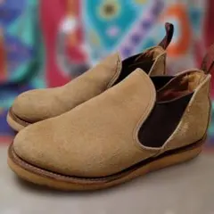 ベージュ スエード サイドゴアブーツ