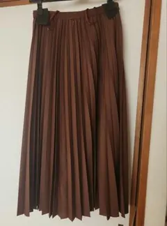 アコーディオンプリーツスカート　ブラウン　ユニクロ　M