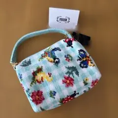 フェイラー ハイジチェック グレー 手付き巾着 (希少 レア 完売品) フェイラー ハイジチェック グレー 手付き巾着 (希少 レア 完売品