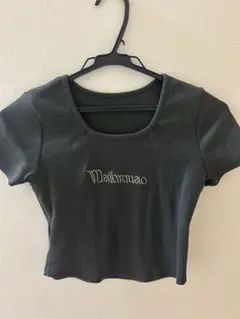 ダークグレー リブ編み Tシャツ Mサイズ