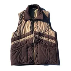 【70s】USA製 NELSON ノースリーブ パディングベスト ブラウン M