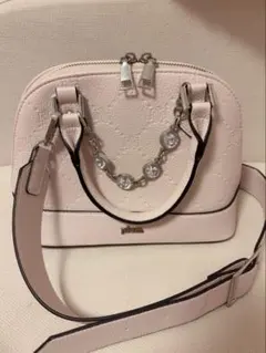 pium ピウム ビジューモノグラムミニバッグ 2WAY ピンクベージュ