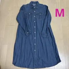 マタニティ　長袖　デニムワンピース　Mサイズ