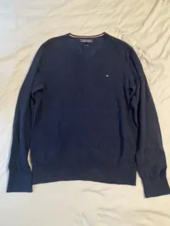 TOMMY HILFIGERコットンシルクニット S ネイビー