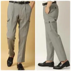 【新品・未使用】カーゴウールパンツ　スーツカンパニー　スラックス　グレー