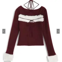 GRL グレイル ファーホルターネックリボンニットトップス ru1387