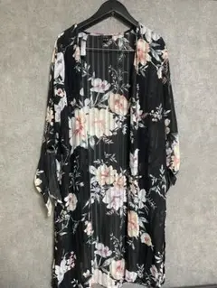 レース 花柄カーディガン 羽織り 薄手 秋