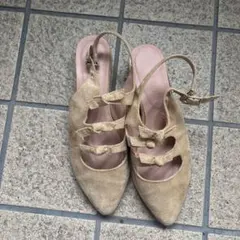 LIZLISA ベージュ ストラップ付きパンプス