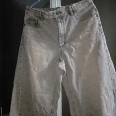 GU バレルレッグジーンズ 標準丈ブラウン XL