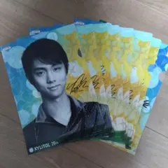 羽生結弦　ノベルティ　クリアファイル　複製サイン入り、ステッカー、ボールペン 羽生結弦 ノベルティ クリアファイル 複製サイン入り