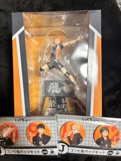 ハッピーくじ ハイキュー!!日向翔陽フィギュア 缶バッジセット