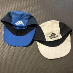 adidas キャップセット 青 白　キッズ