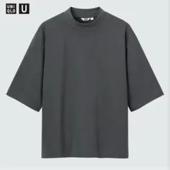エアリズムコットンオーバーサイズモックネックT（5分袖）