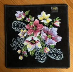 FEILER(フェイラー)ハンドタオル　花柄黒