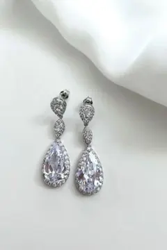 イヤリング　シルバー　結婚式　前撮り