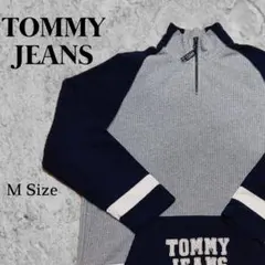 TOMMY JEANS ハーフジップ　トレーナー　M　グレー