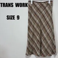 【TRANS WORK】トランスワーク チェック柄フレアスカート 9/M 104のサムネイル
