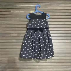 KUMIKYOKU リボン柄 ノースリーブワンピース 120