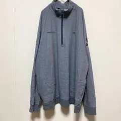 トラビスマシュー 無地 ハーフジップ 長袖 リブ ビッグサイズ 紺 刺繍 