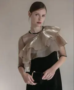 Leja アシンメトリーティアードフリル3WAYベロアIラインドレス Sサイズ