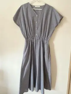 チェック柄 半袖シャツワンピース
