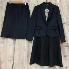 ネイビー　ワンピーススーツスカートセット　ツイード