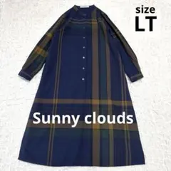 サニークラウズ ドデカいチェックの切り込みチュニック LT ロング丈