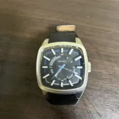 DIESEL ブラックレザー時計 箱付き