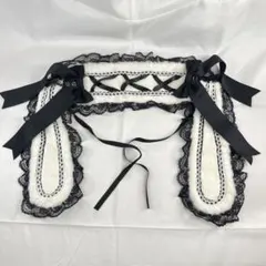 コスプレ用ヘッドドレス 白黒リボン付き