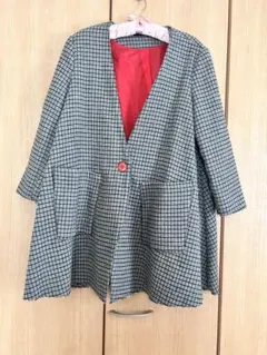 チェック柄コート