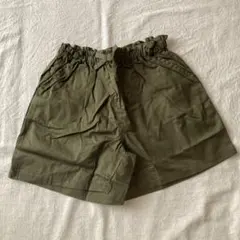 ペアマノン　ウエストリボンショートパンツ　カーキ色　150cm