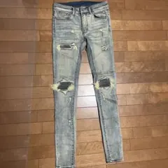 mnml スキニーデニム サイズ28 ダメージ加工