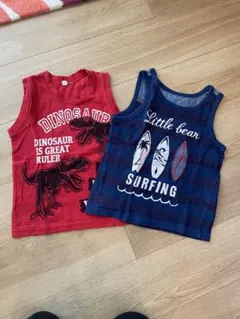 恐竜・サーフィンデザイン タンクトップ 120