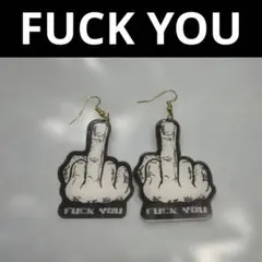 新品未使用！FUCK YOU ハンドサイン ピアス 両耳用のサムネイル