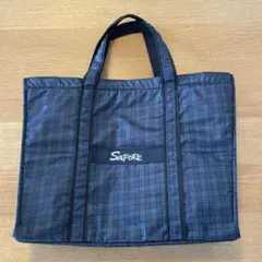 Saporé チェック柄エコバッグ 大容量
