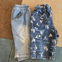 【100】デニム ハーフパンツ2点セット まとめ売り