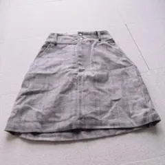 Olive des Olive スカイグレー チェック柄 Aラインスカート