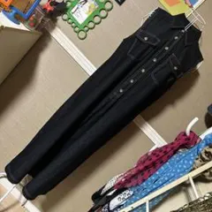 レトロ古着 ARISTY 襟付き ノースリーブワンピース ヴィンテージ 古着 黒