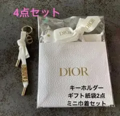 Dior ギフト紙袋　ホワイト 2点　ミニ巾着袋　キーホルダーセット