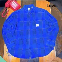 Levi’s チェックシャツ ネルシャツ ブルー S オーバーサイズ 長袖