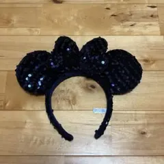 ディズニー カチューシャ 紺 ネイビー スパンコール